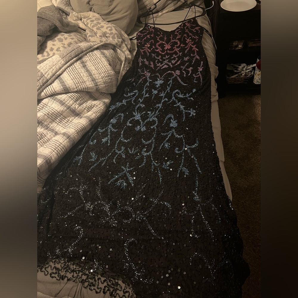 ADRIANNA PAPELL prom dress beaded mermaid cut